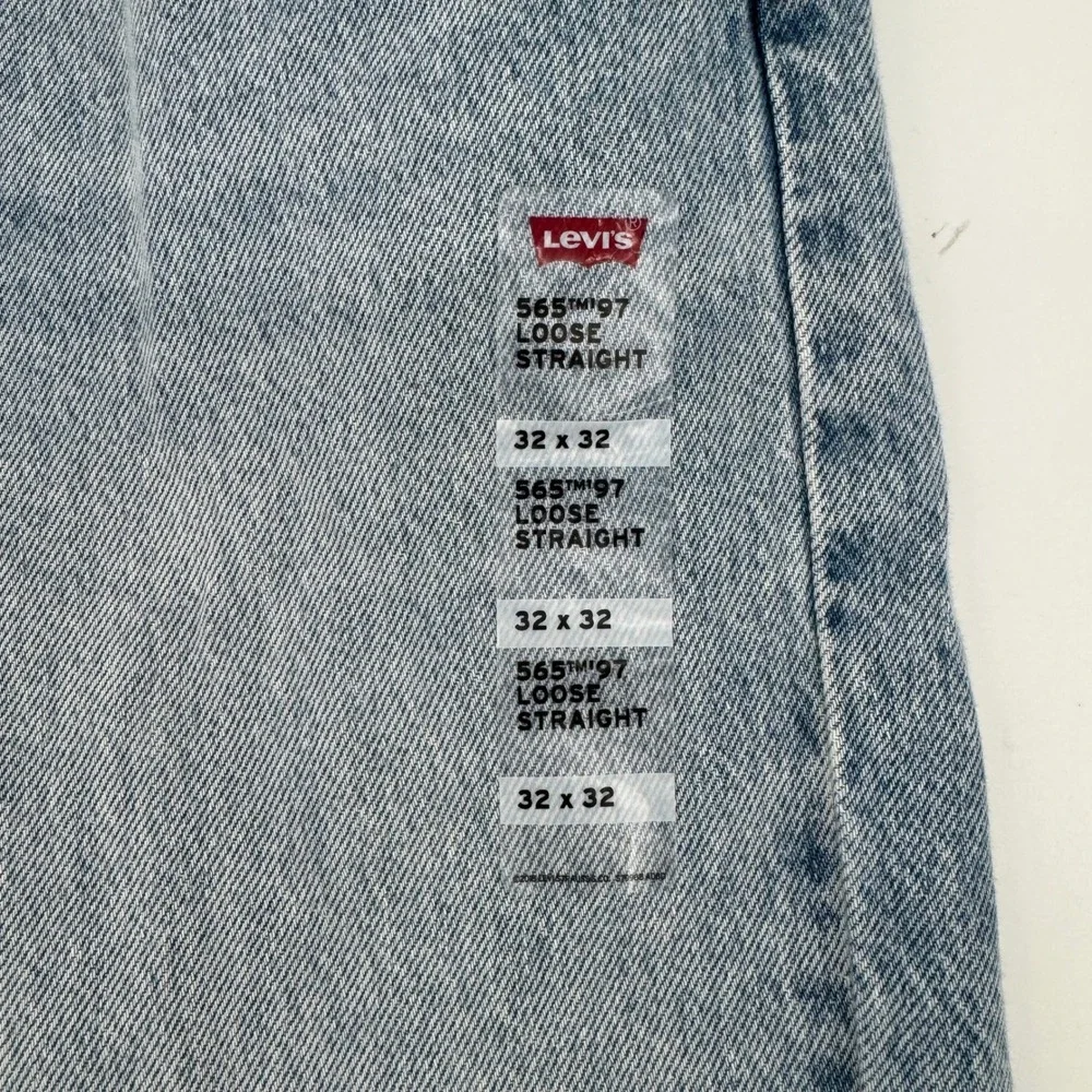 Levi's 565 '97 Loose Straight Mens 32x32 Light Wash Blue Denim Jeans Baggy NEW